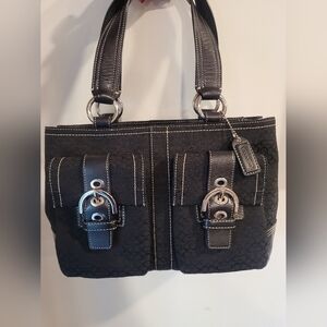 Coach VINTAGE Soho Double Pocket Satchel Signature Jacquard Shoulder Bag